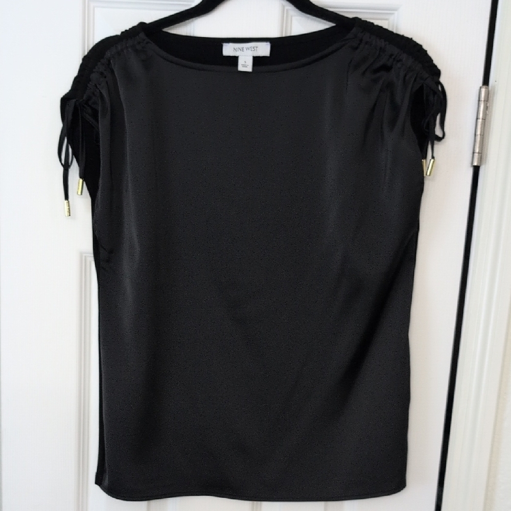 Nine West Black Satin Women's Top